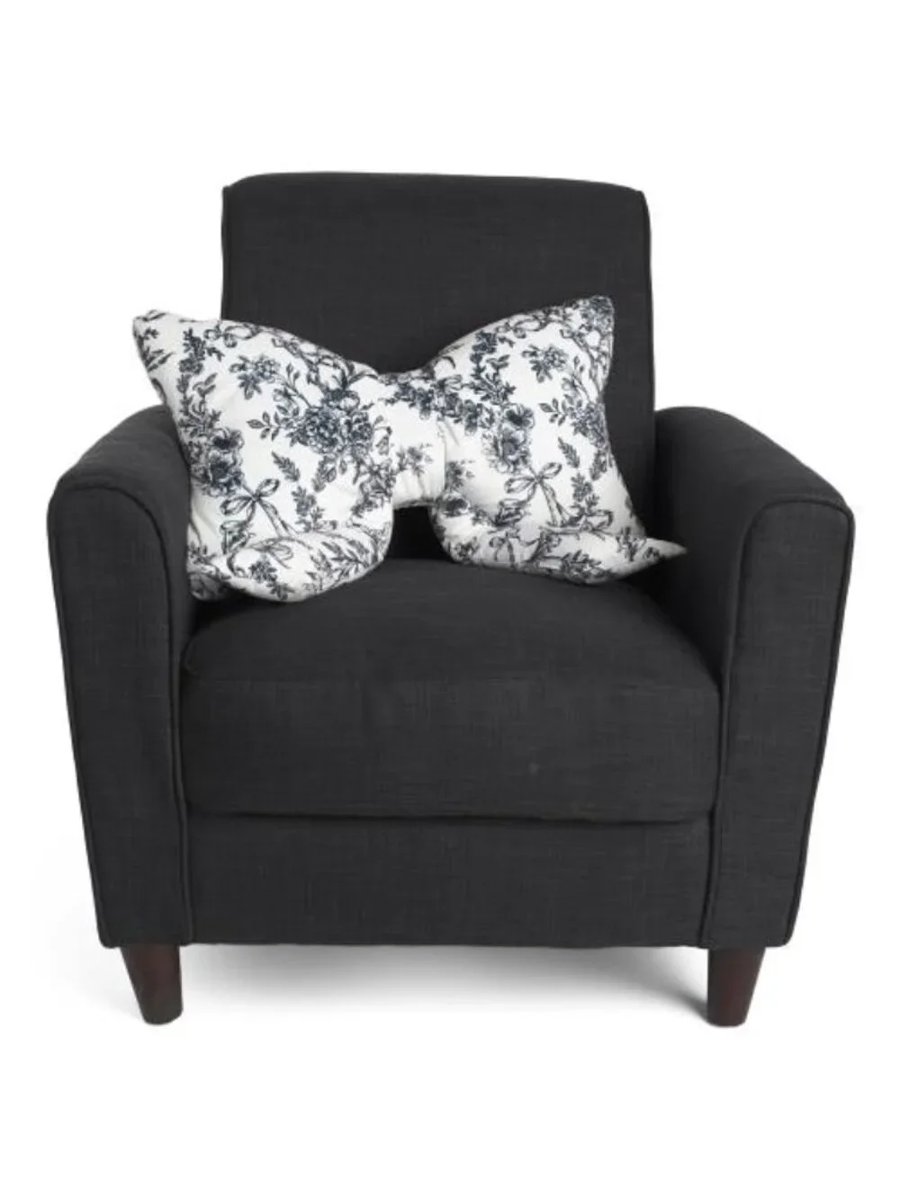 Envogue Toile Bow Pillow 14x24 Black‎ White NWT
